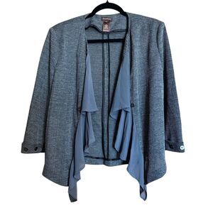 Multiples Drape Cardigan Womens Medium Multicolor Print Open Sweater